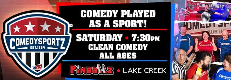 listing ComedySportz Austin @ Pinballz Lake Creek